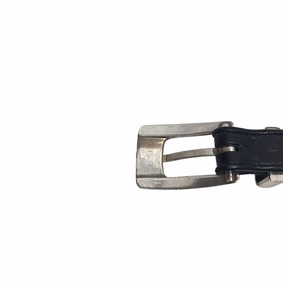 Brighton Vintage Black‎ Leather Seed Beaded Belt L Size 34 main image 8